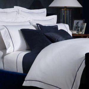 Ralph Lauren black BEAUREGARD  pillow sham white piping new KING